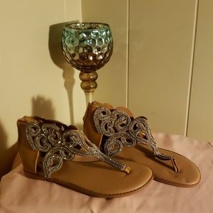 Torrid rhinestone sandals with back zipper